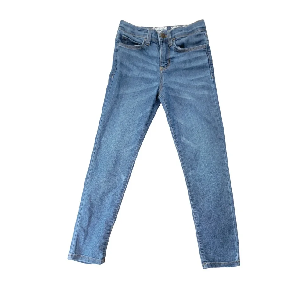 OshKosh Bgosh Girls Super Skinny Jeans Medium Wash Blue Denim‎ Size 7 7A